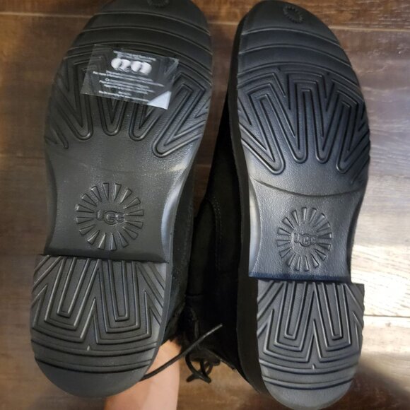 NEW UGG Naiyah Boots Womens 7 Black Suede Wool Shearling Cozy Fur Winter - Picture 7 of 9